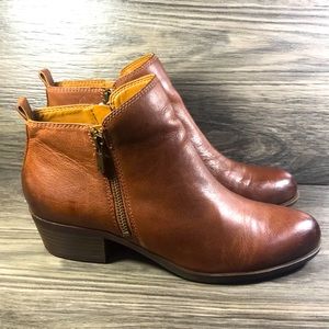 LUCKY BRAND Basel Leather Brown Toffee Bootie Sz 9